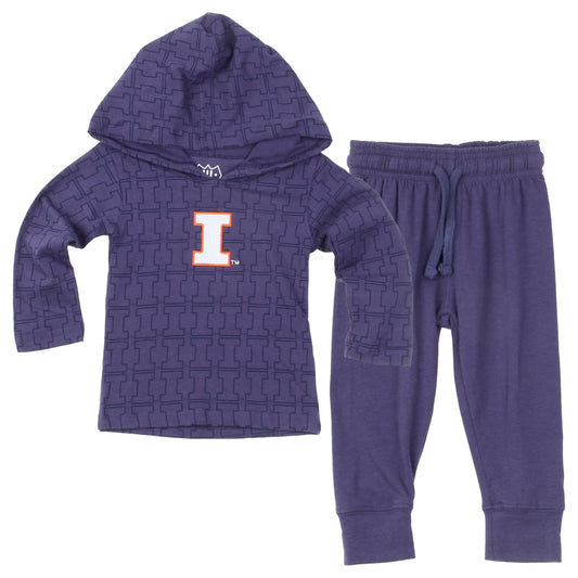 Illinois Fighting Illini Infant Allover Print Hoodie Set