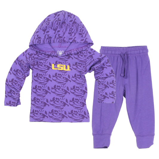LSU Tigers Infant Allover Print Hoodie Set
