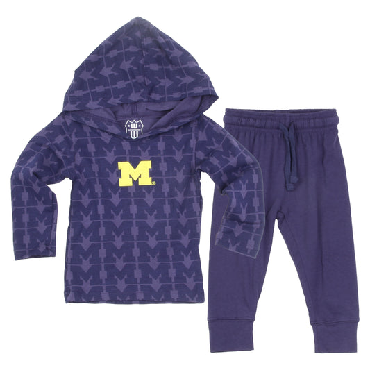 Michigan Wolverines Infant Allover Print Hoodie Set