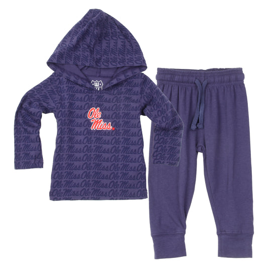 Ole Miss Rebels Infant Allover Print Hoodie Set