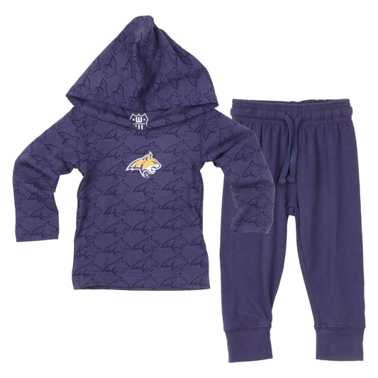Montana State Bobcats Infant Allover Print Hoodie Set
