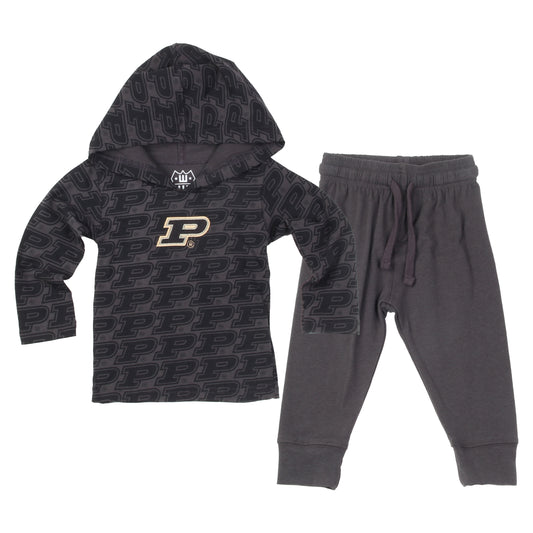 Purdue Boilermakers Infant Allover Print Hoodie Set