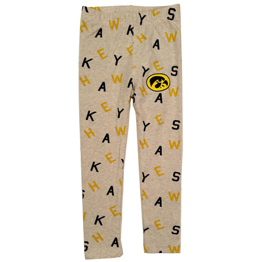 Iowa Hawkeyes Youth Girls Allover Team Legging