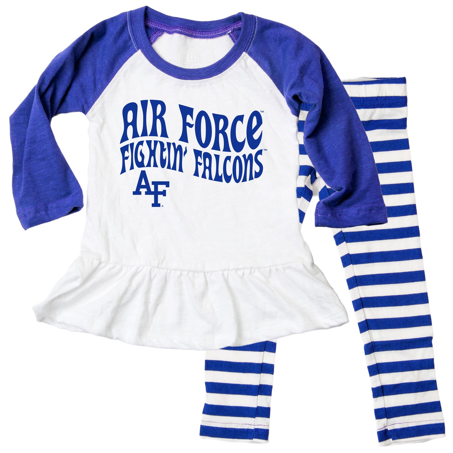 Air Force Falcons NCAA Infant Girls Ruffle Raglan Set