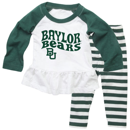 Baylor Bears NCAA Infant Girls Ruffle Raglan Set