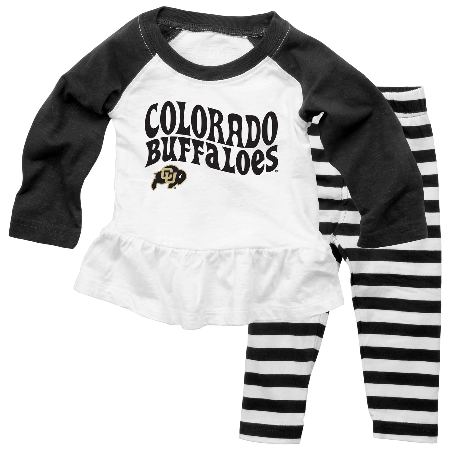 Colorado Buffaloes NCAA Infant Girls Ruffle Raglan Set