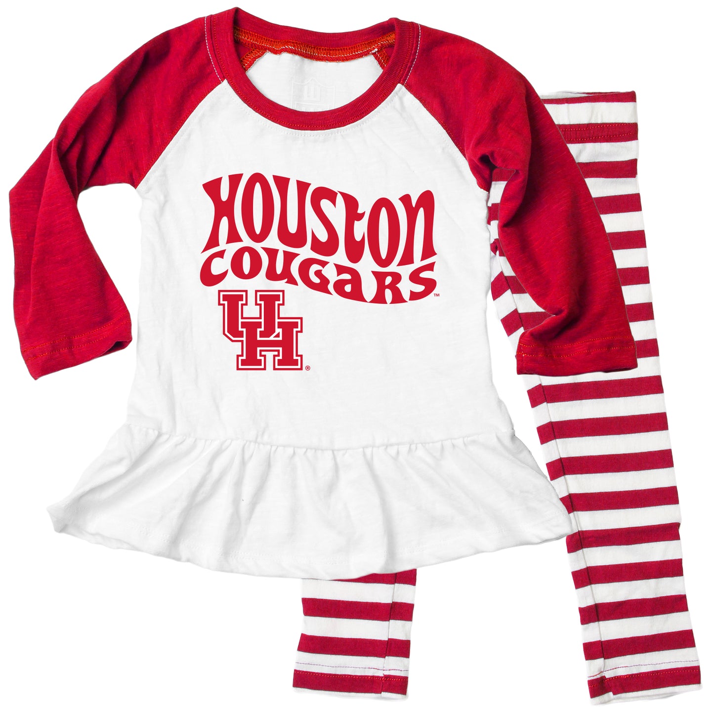 Houston Cougars NCAA Infant Girls Ruffle Raglan Set