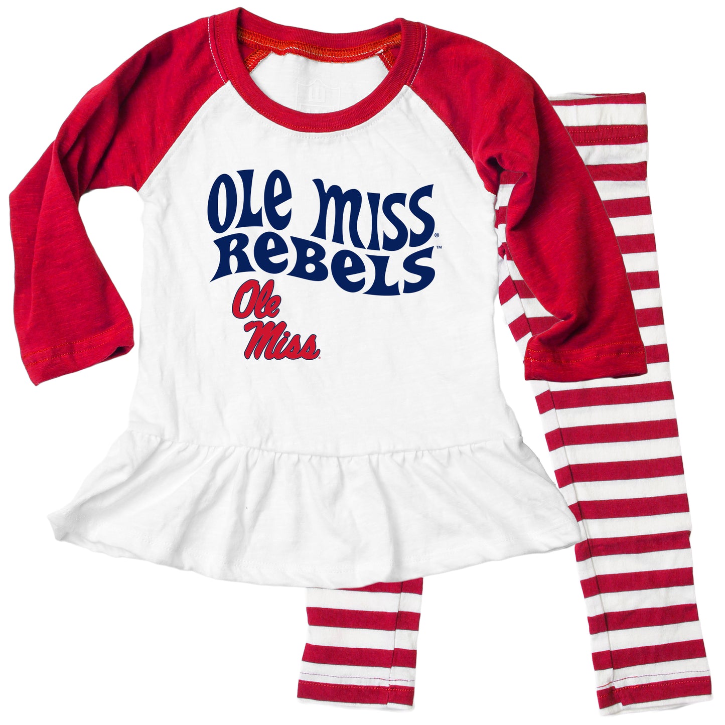 Ole Miss Rebels NCAA Infant Girls Ruffle Raglan Set