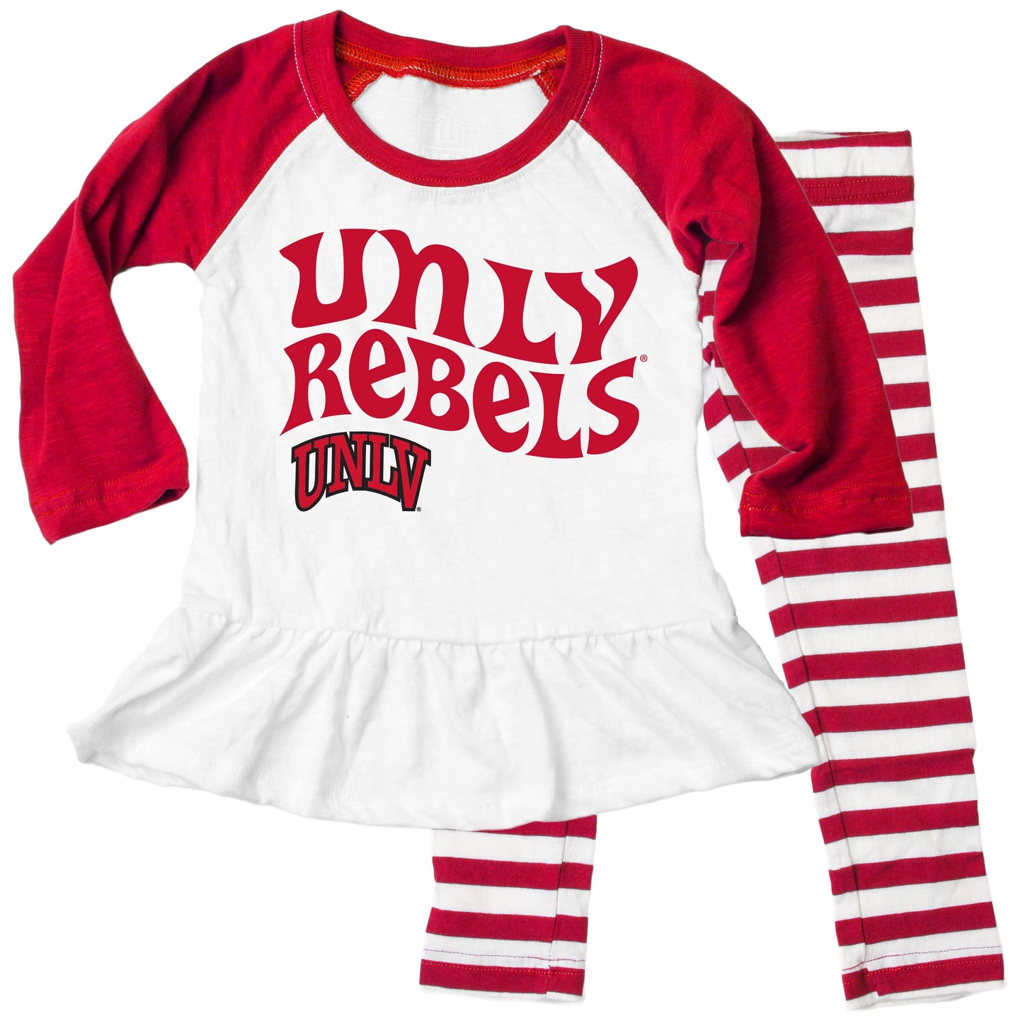 Nevada Las Vegas Rebels NCAA Infant Girls Ruffle Raglan Set