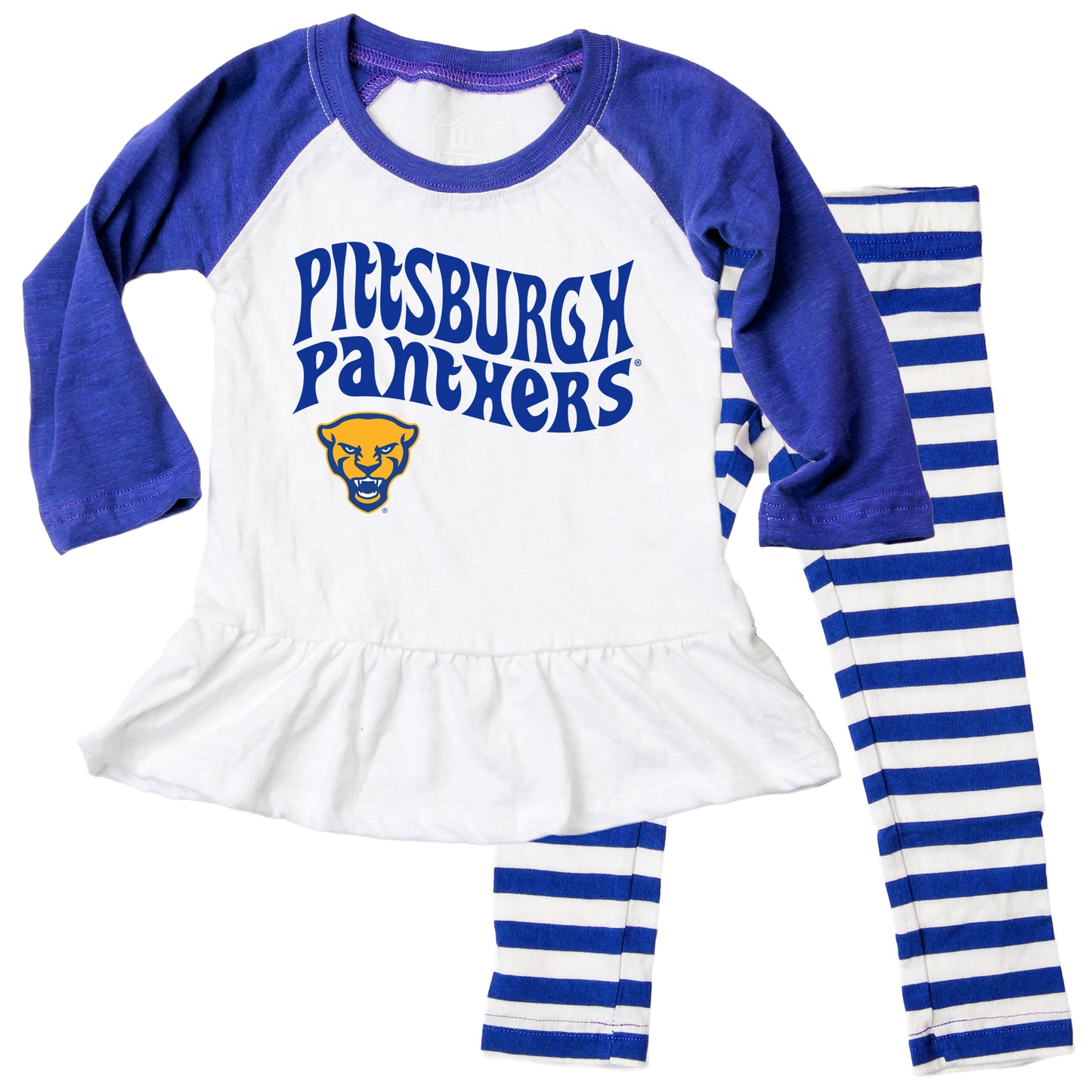 Pittsburgh Panthers NCAA Infant Girls Ruffle Raglan Set