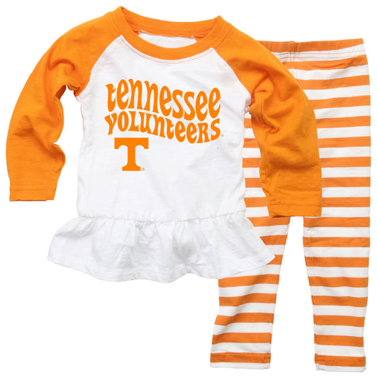 Tennessee Volunteers NCAA Infant Girls Ruffle Raglan Set