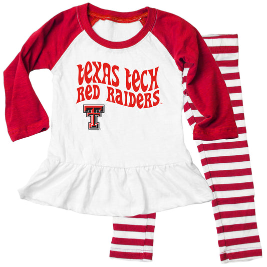 Texas Tech Red Raiders NCAA Infant Girls Ruffle Raglan Set