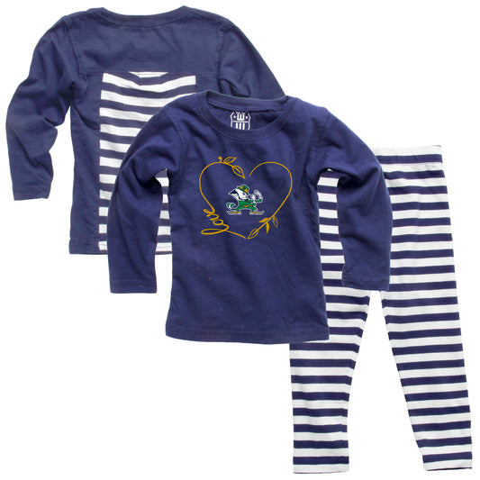Notre Dame Fighting Irish Infant Girls Stripe Set