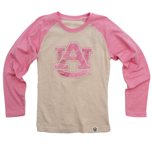 Auburn Tigers Foil Girls Slub Raglan