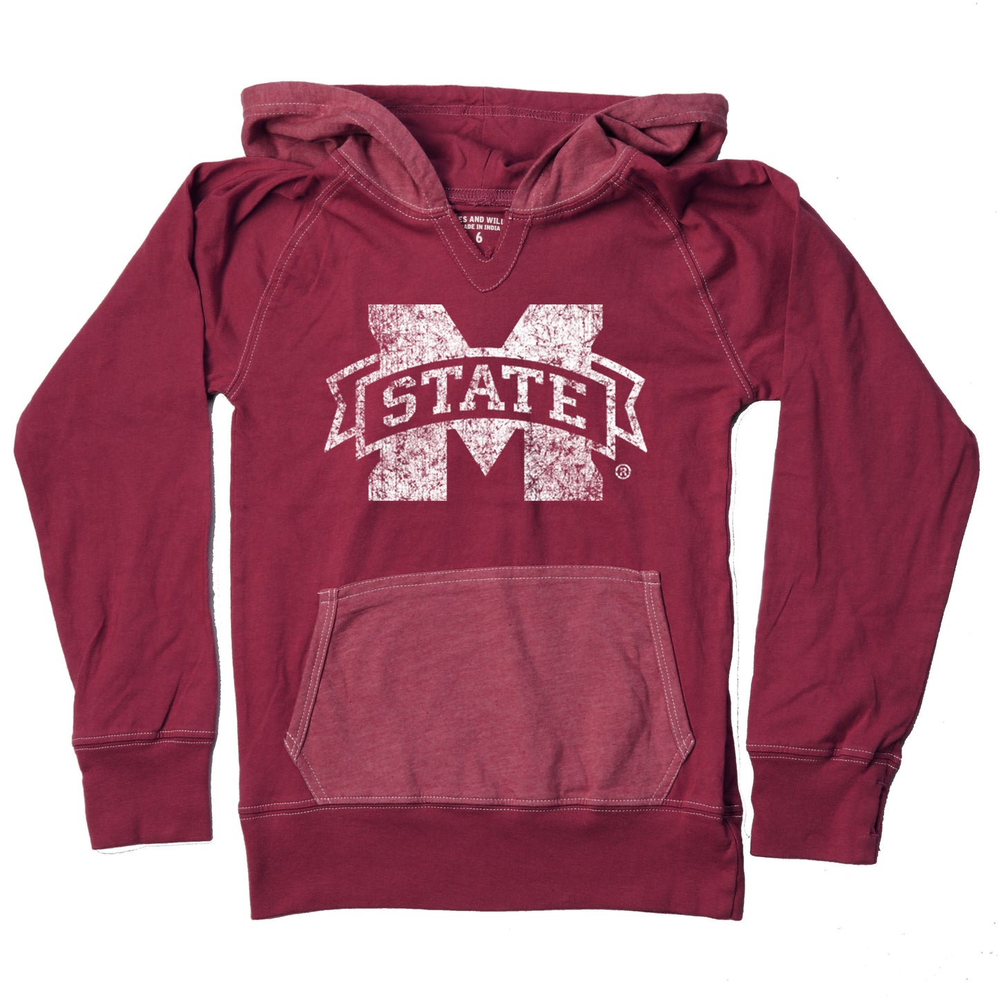 Mississippi State Bulldogs Youth Girls Colorblock Hoodie