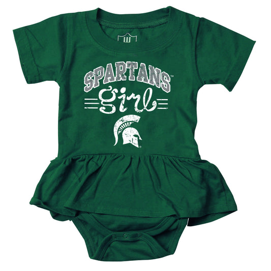 Michigan State Spartans youth Ruffle Bodysuit