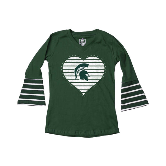 Michigan State Spartans youth Bell Sleeve Top