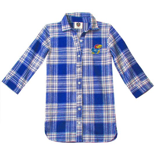 Kansas Jayhawks Youth Girls Plaid Dress