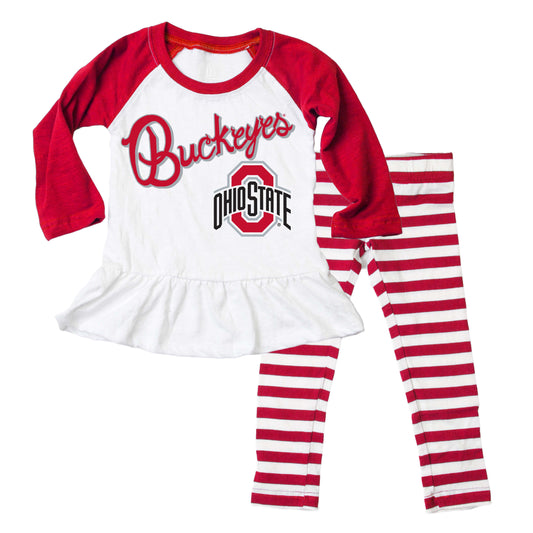 Ohio State Buckeyes Infant Slub Raglan Set