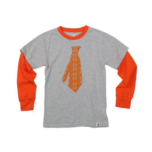 Illinois Fighting Illini 2in1 Tie LS Tee