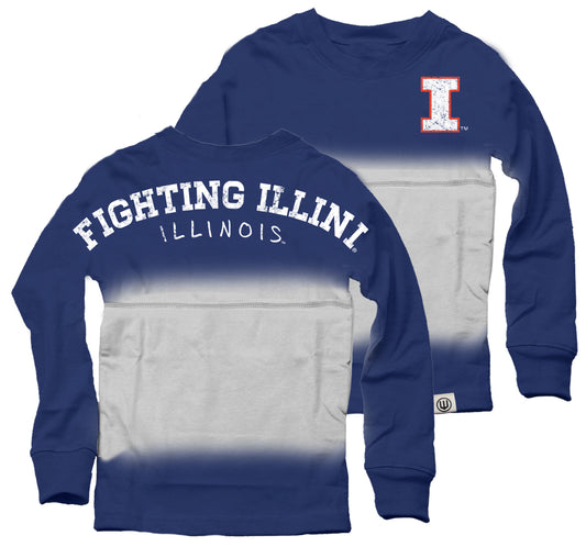 Illinois Fighting Illini Youth Girls Dip Dyed Spirit Top