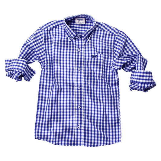 Jack Thomas Gingham Long Sleeve Shirt - Blue Moon
