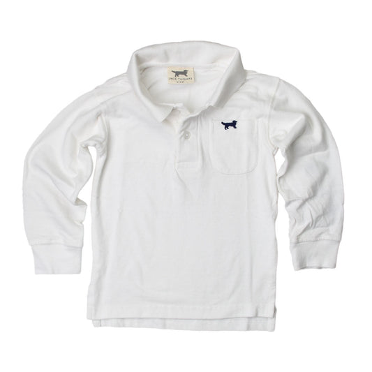 Jack Thomas Youth Boys Long Sleeve Polo-White