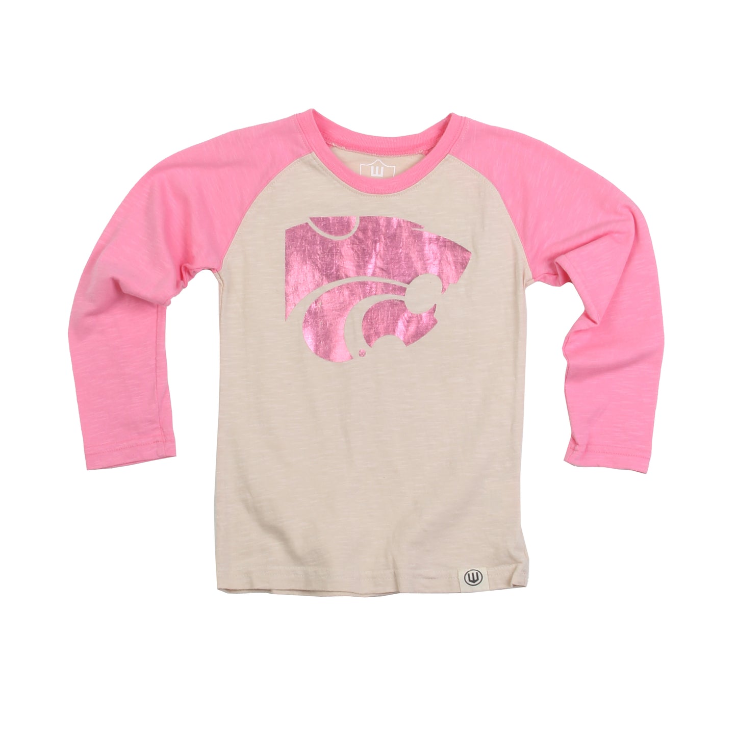 Kansas State Wildcats Youth Girls Foil Slub Raglan