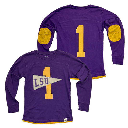 LSU Tigers Youth Pennant LS Jersey