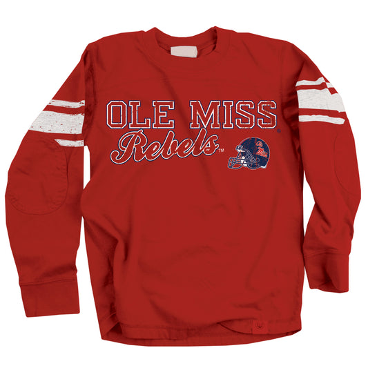 Ole Miss Rebels Youth Striped Long Sleeve Jersey - Red