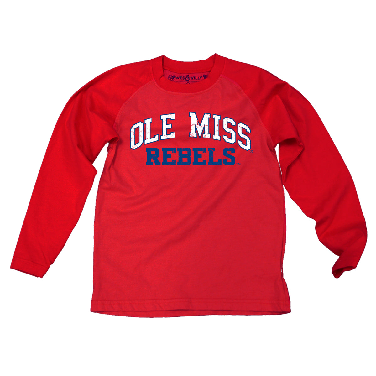 Ole Miss Rebels Youth Heathered LS Raglan