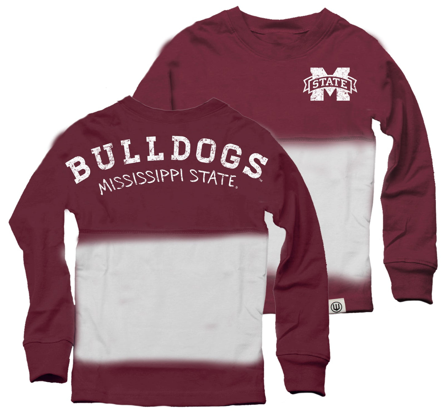 Mississippi State Bulldogs Youth Girls Dip Dyed Spirit Tee