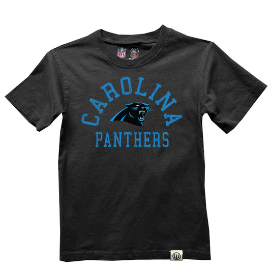 Carolina Panthers NFL Youth Short Sleeve Organic Cotton Tee Shirt-Black