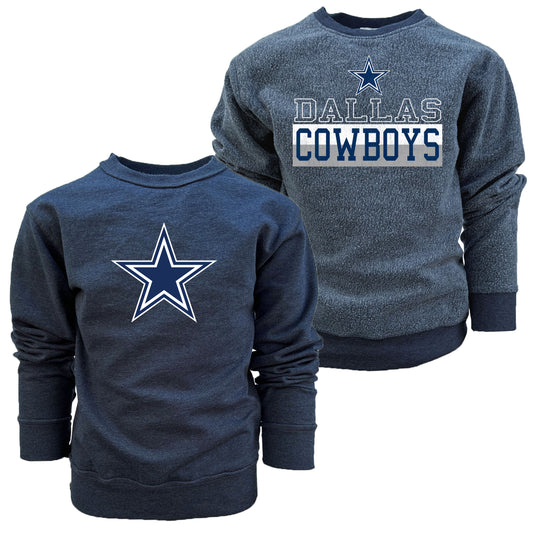 Dallas Cowboys NFL Youth Boys Reversible Fleece Top-Navy