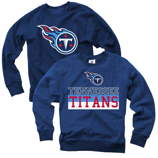 Tennessee Titans NFL Youth Boys Reversible Fleece Top-Navy