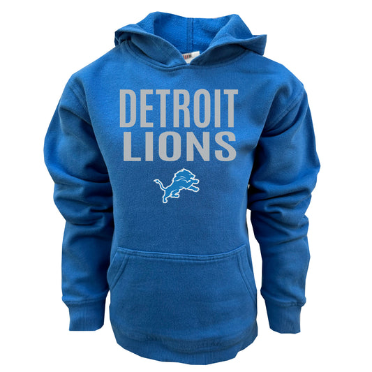 Detroit Lions NFL Youth Boys Hooded Fleece Top-Blue