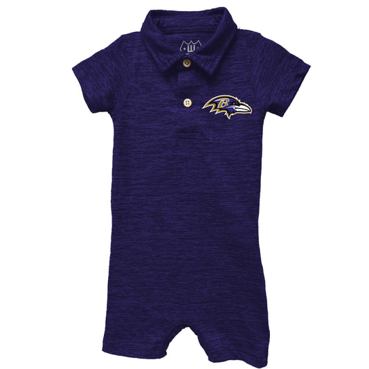 Baltimore Ravens NFL Infant Cloudy Yarn Polo Romper