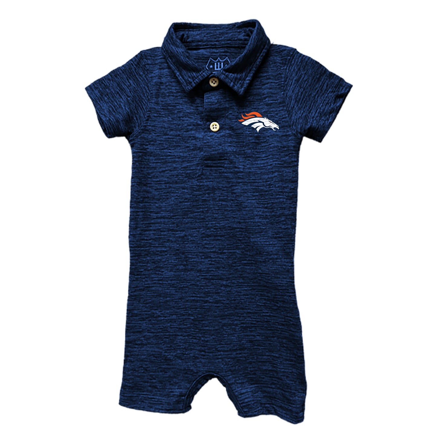 Denver Broncos NFL Infant Cloudy Yarn Polo Romper-Navy