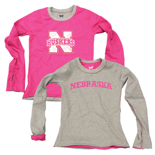 Nebraska Huskers Youth Girls Inside Out Tee