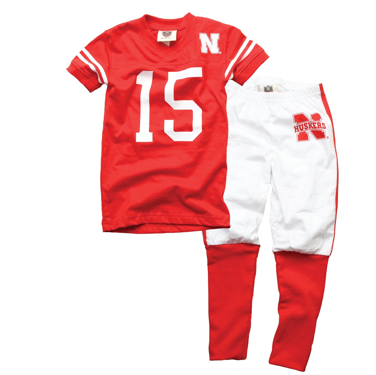 Nebraska Huskers Kids SS Football Pajama