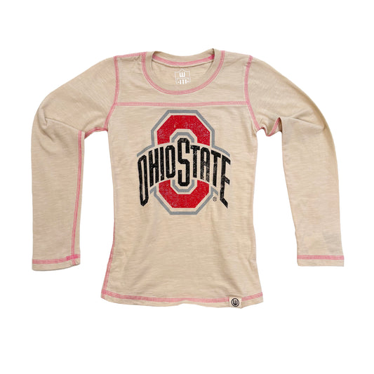 Ohio State Buckeyes Youth Girls Sparkle Slub LS Jersey