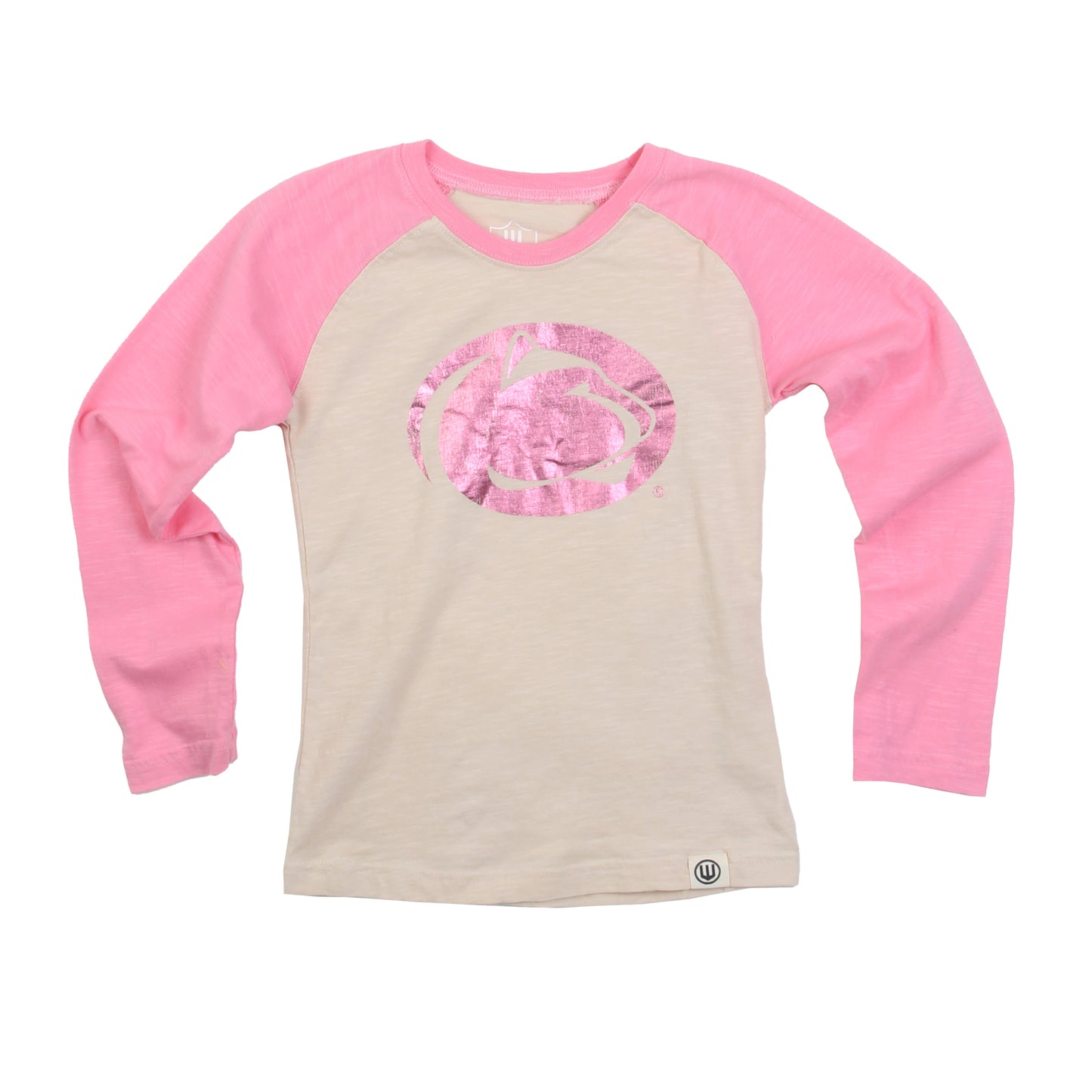 Penn State Nittany Lions Youth Girls Foil Slub Raglan