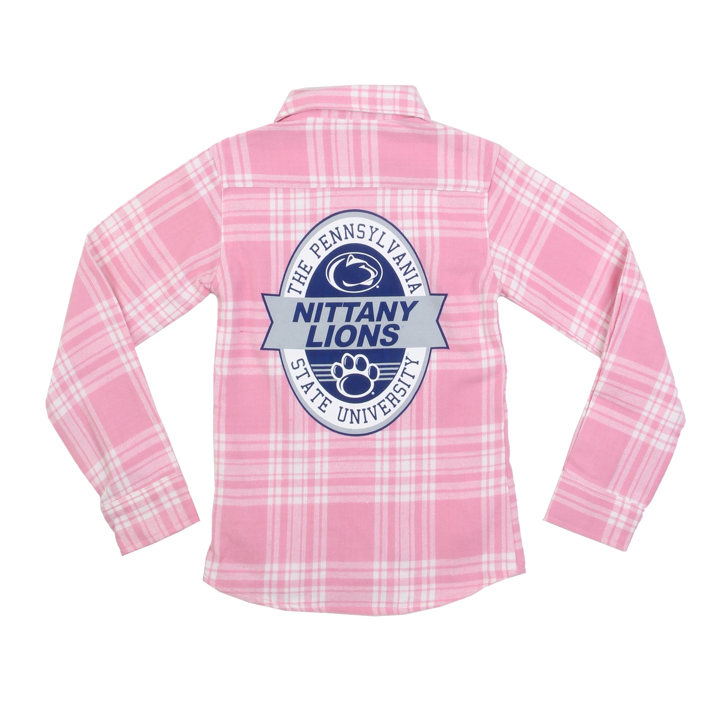 Penn State Nittany Lions Youth Girls Pink Plaid Shirt