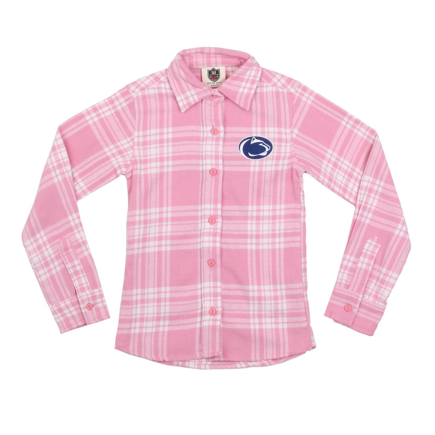 Penn State Nittany Lions Youth Girls Pink Plaid Shirt