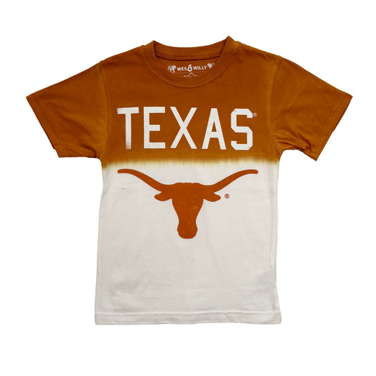 Texas Longhorns Youth Dip Dyed Tee