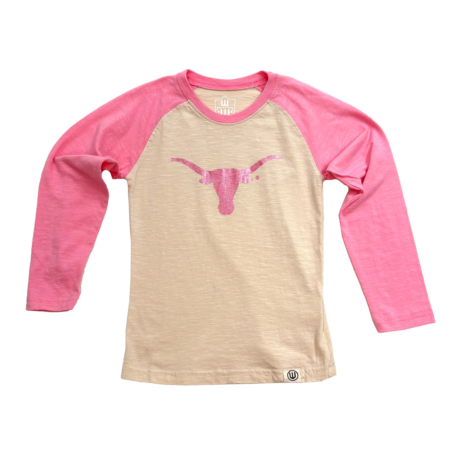 Texas Longhorns Youth Girls Foil Slub Raglan