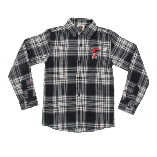 Texas Tech Red Raiders Youth Boys Brushed Plaid LS Shirt