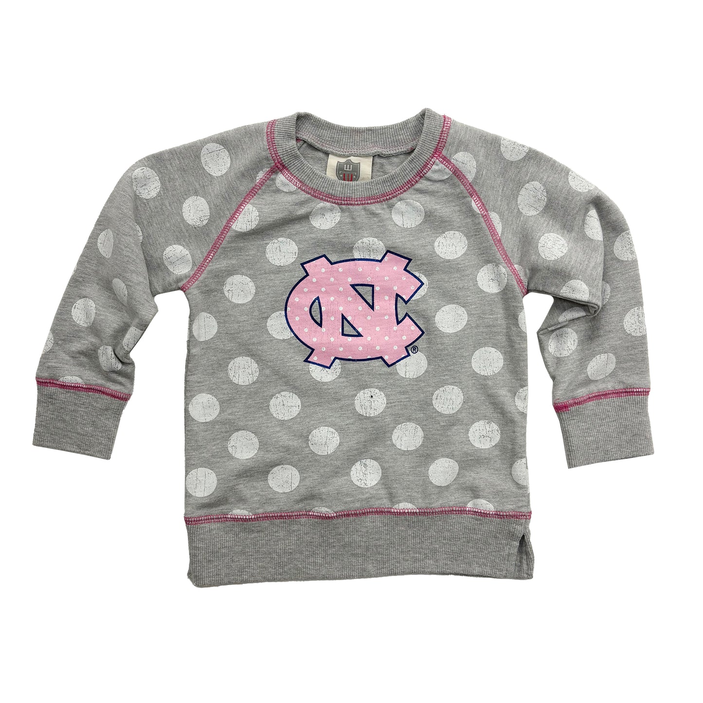 North Carolina Tar Heels Youth Girls Polka Dot Sweatshirt