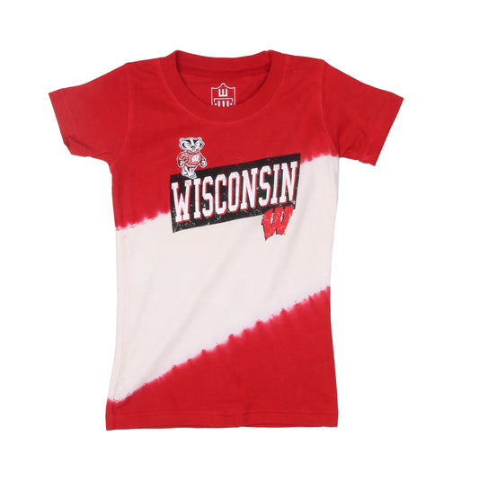 Wisconsin Badgers Youth Girls Dip Dye Tee