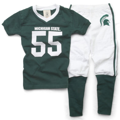 Wes & Willy Michigan State Spartans SS Football Pajama